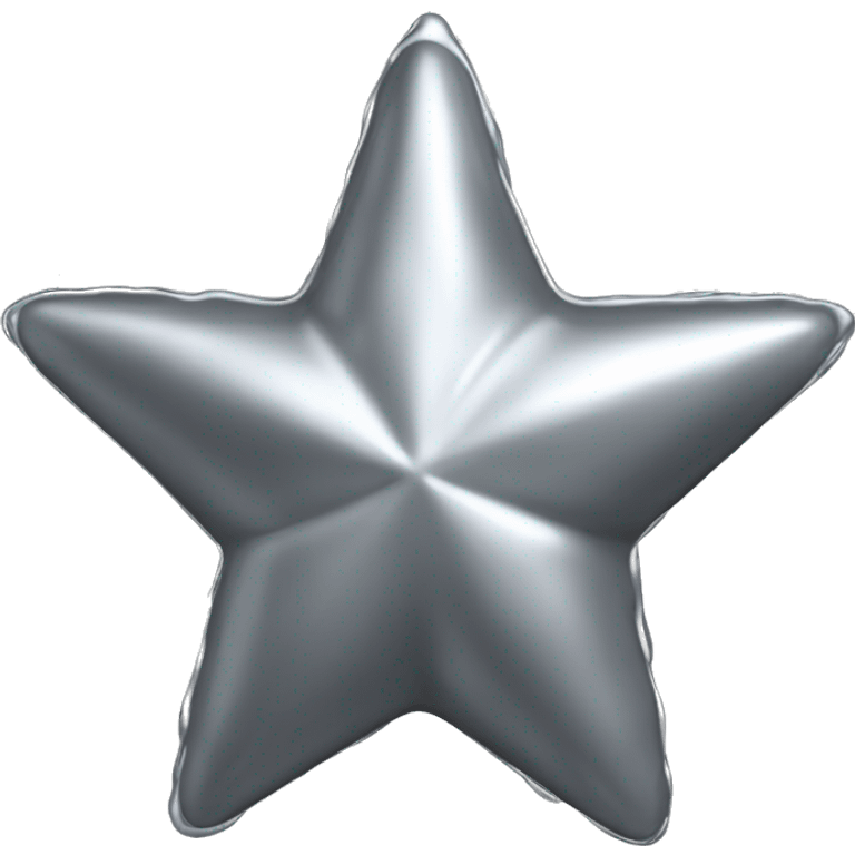 3D silver star with liquid texture emoji