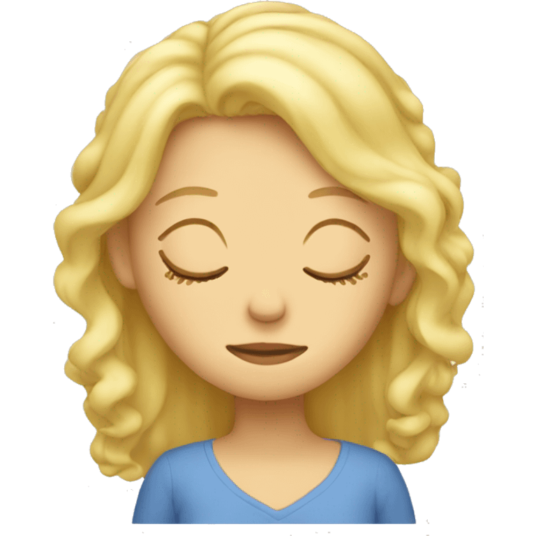 Blond girl sleeping  emoji