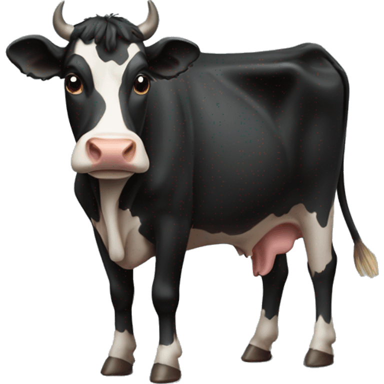 Black beef cow emoji