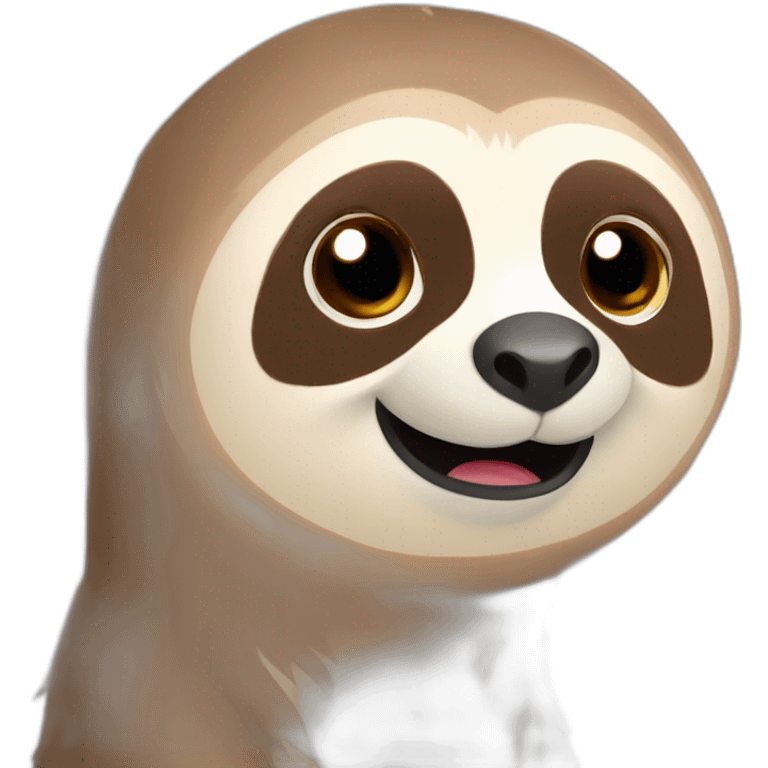 Cute happy sloth emoji