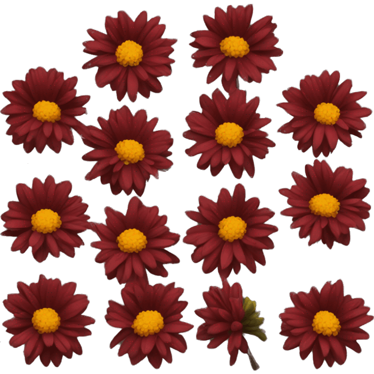 Dark red and yellow chrysanthem emoji