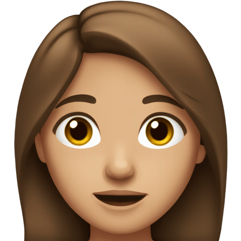 Brown hair girl with brown eyes and Spanish speaker emoji