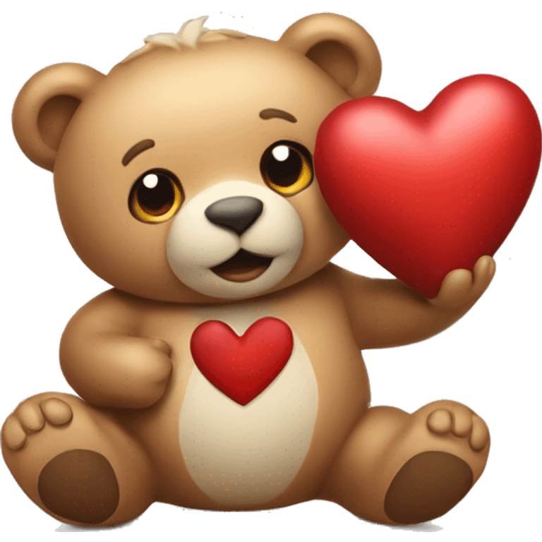 Christmas bear holding christmas heart with two hands emoji