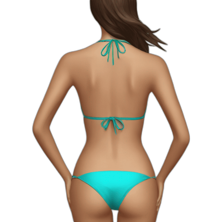 Nina Dobrev bikini back view emoji