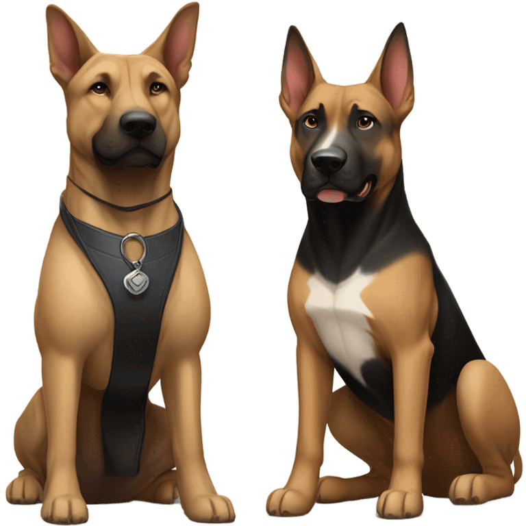 German shepherd and pit bull emoji