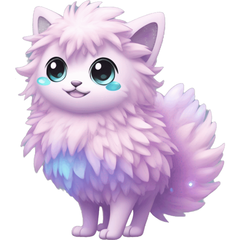 Shiny Shy Cool Sparkly Colorful Pastel Fluffy beautiful fantasy Kawaii Ethereal Sona Fakemon-animal Full Body emoji