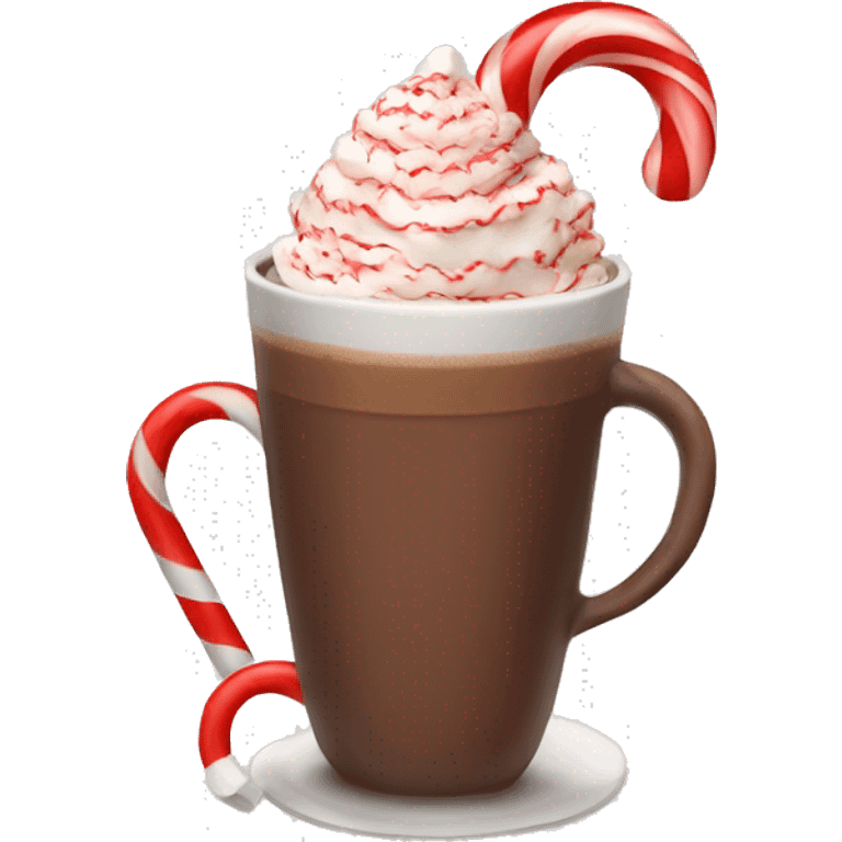 Hot chocolate with a candy cane  emoji