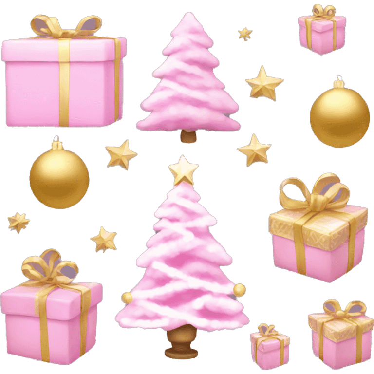 pink and gold christmasy itemsemoji
 emoji