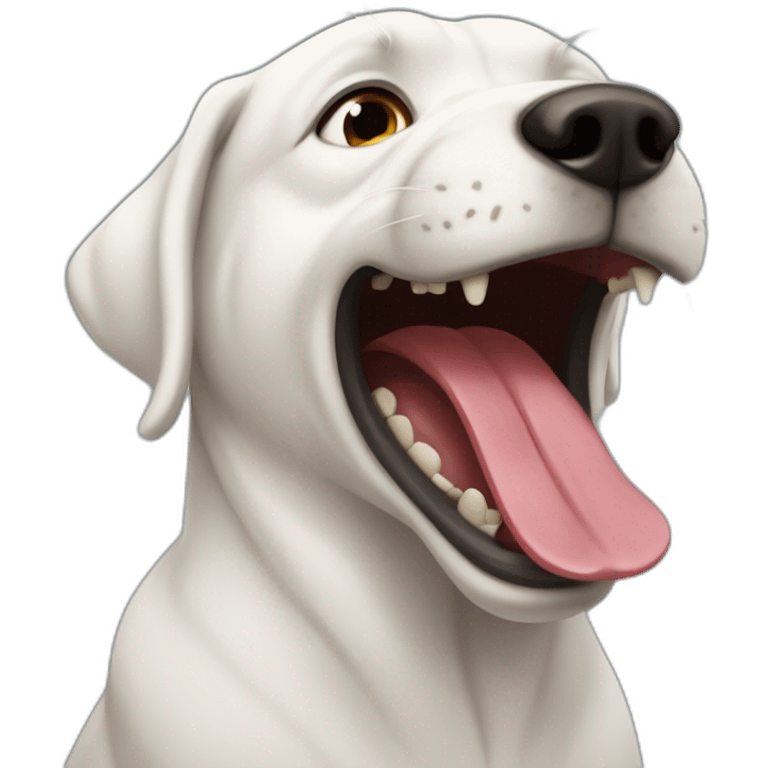 Perro enseñando los dientes emoji