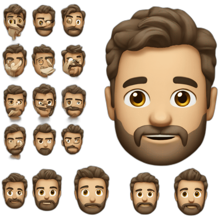 Kel kirli sakallı gözlüklü orta yaşlı adam emoji