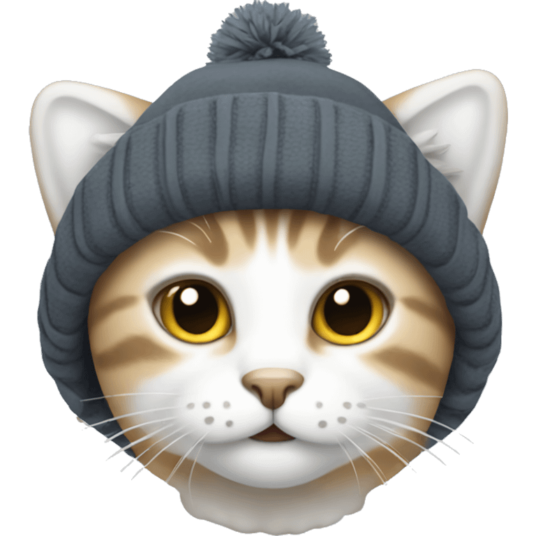 A cat in a winter hat emoji