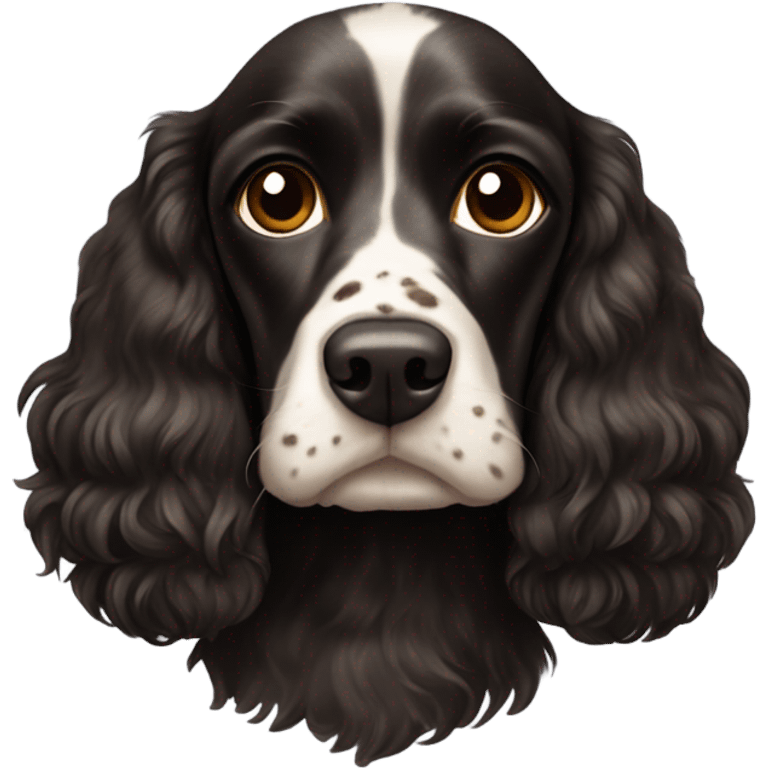 Black cocker spaniel with brown spots emoji