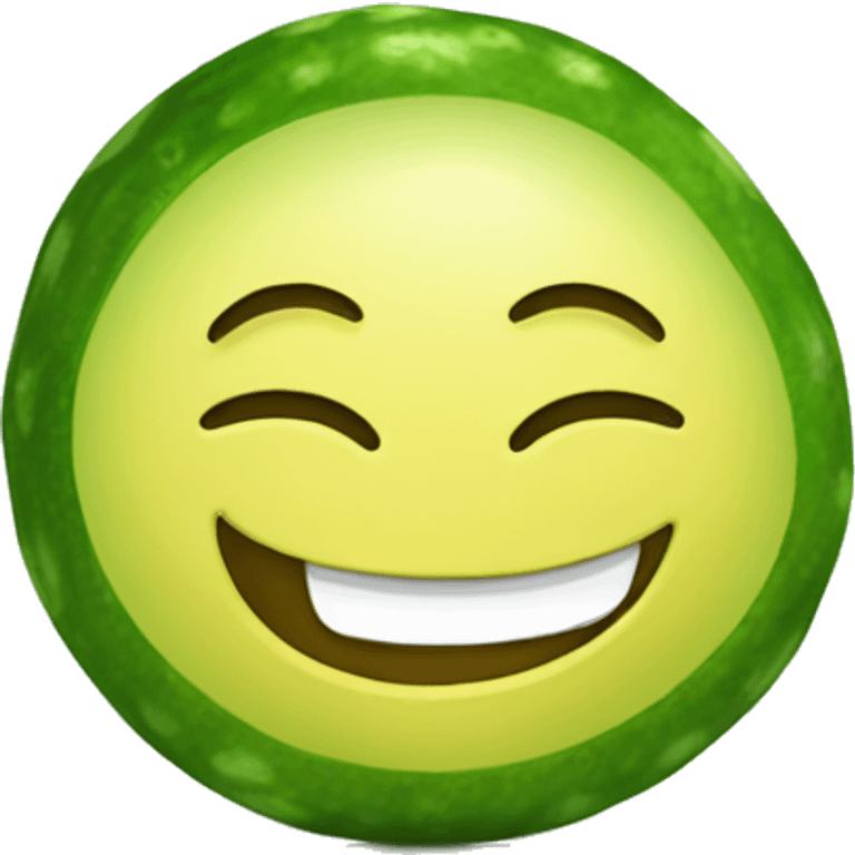 Smiley relaxing wearing cucumbers emoji