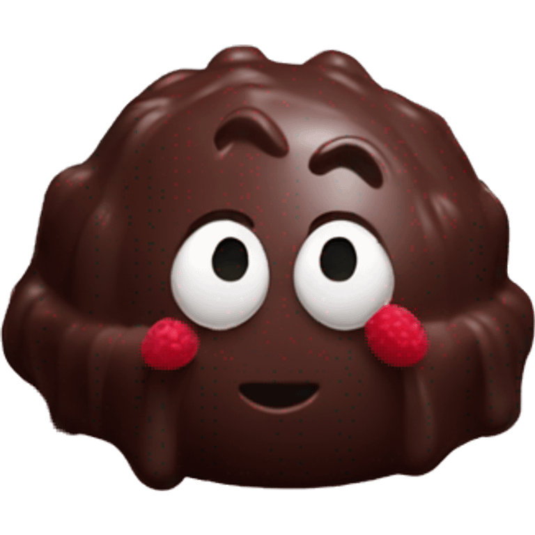 dark chocolate covered raspberry  emoji