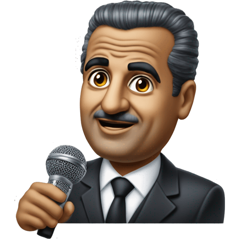 Gamal Abdel Nasser photorealistic speaking in microphone emoji