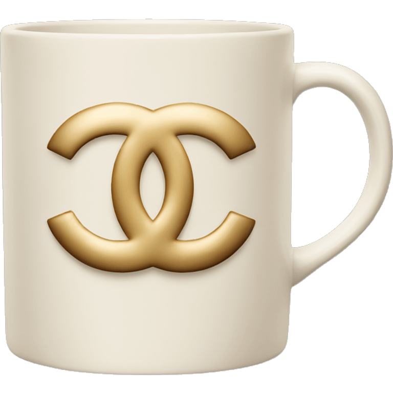 Chanel logo mug beige emoji