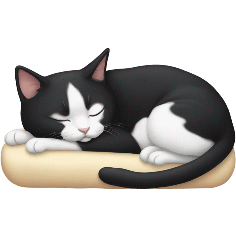 Sleeping tuxedo cat emoji