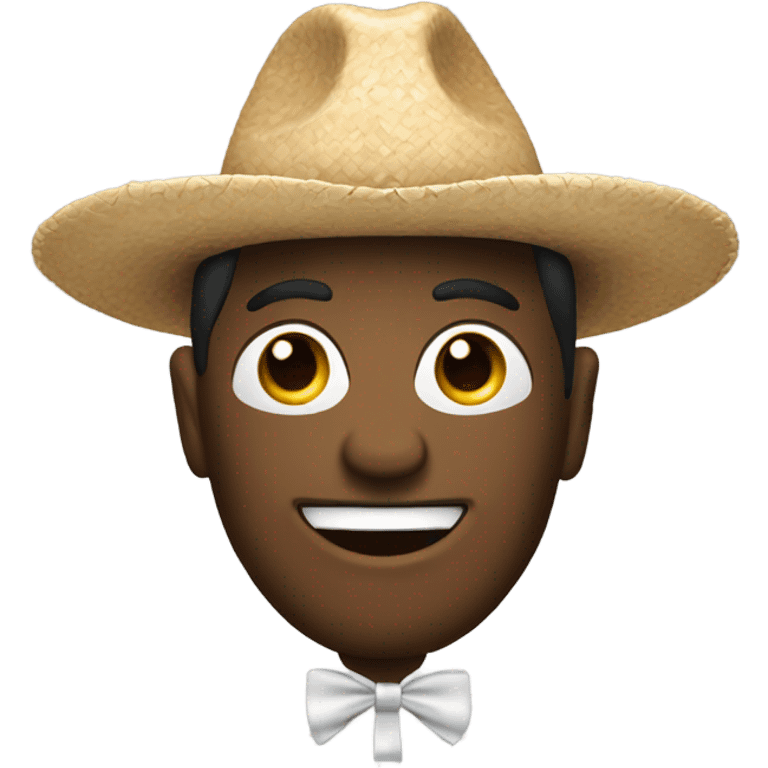 un emoji de risa con sombrero formal bastón emoji