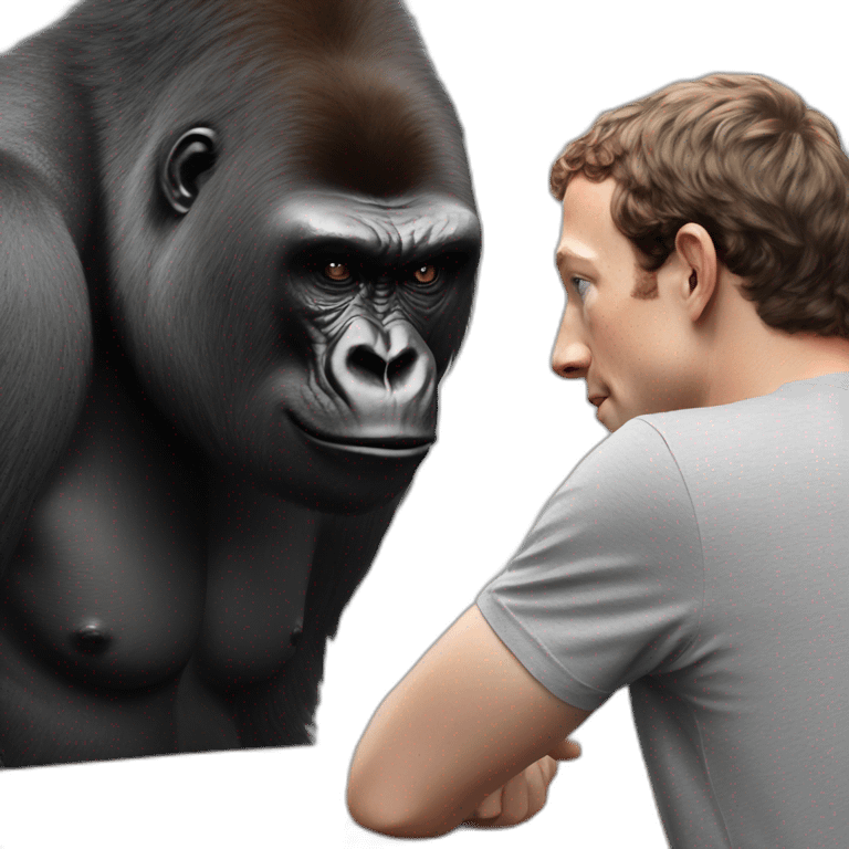 Gorilla meeting Mark Zuckerberg emoji