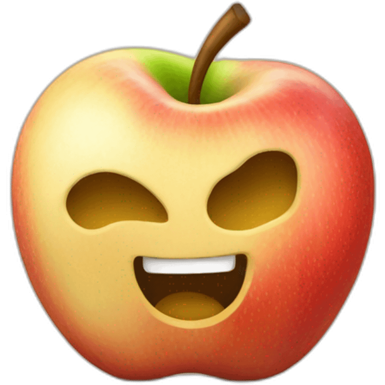 Chat qui mange une pomme emoji