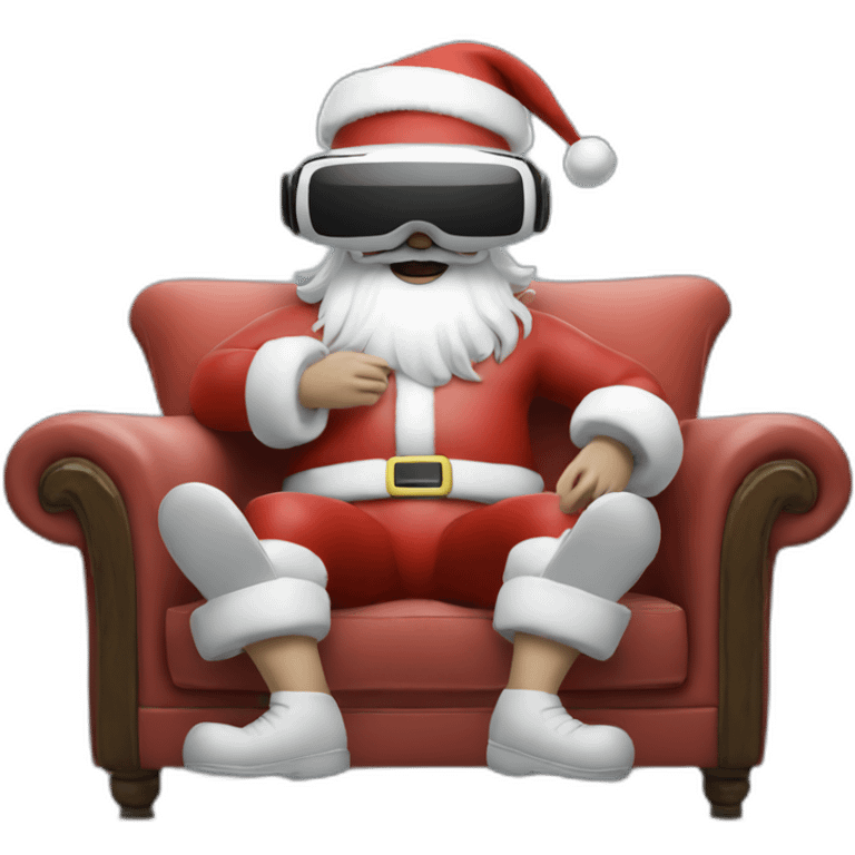 Santa in vr headset on sofa emoji