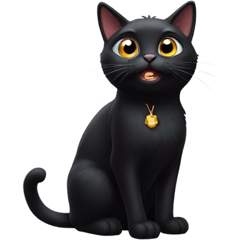 amazed magical black cat  emoji