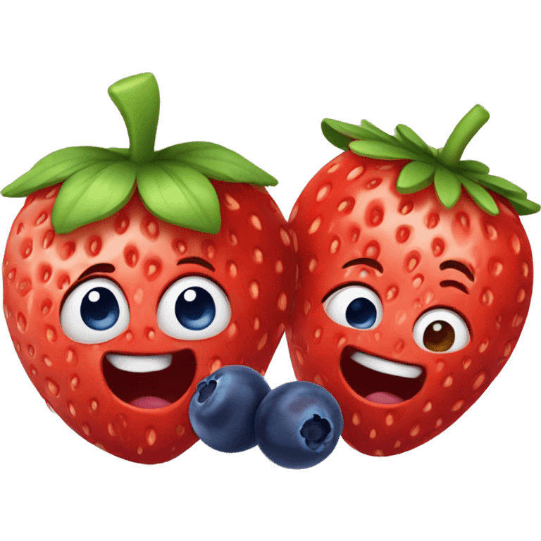 Strawberry and blueberry  emoji