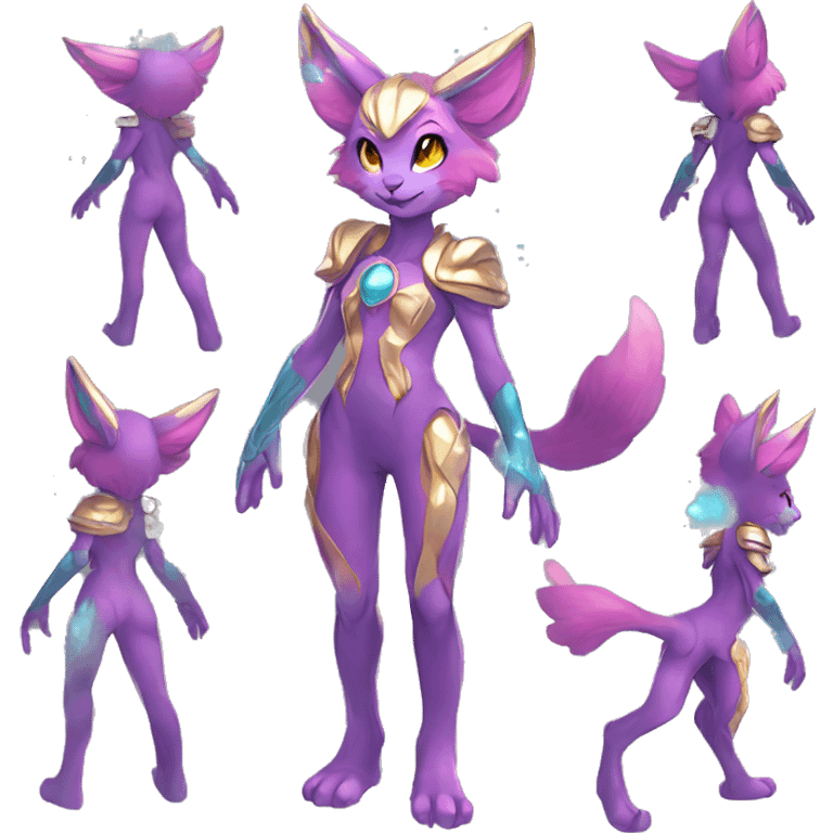 Shiny Colorful Anthro Sona Fakemon Nebula Full Body emoji