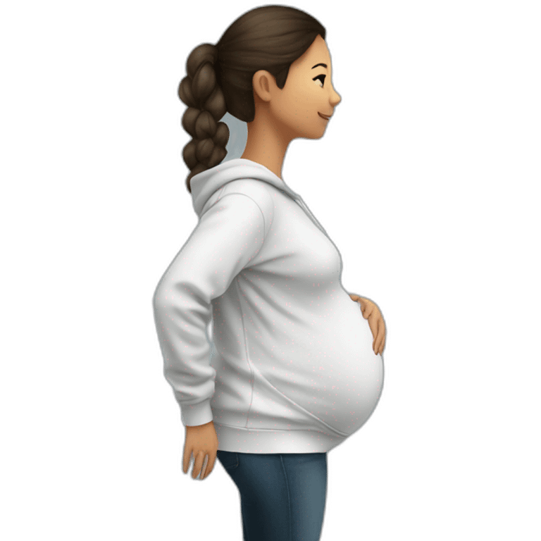 sweatshirt pregnant woman side view emoji