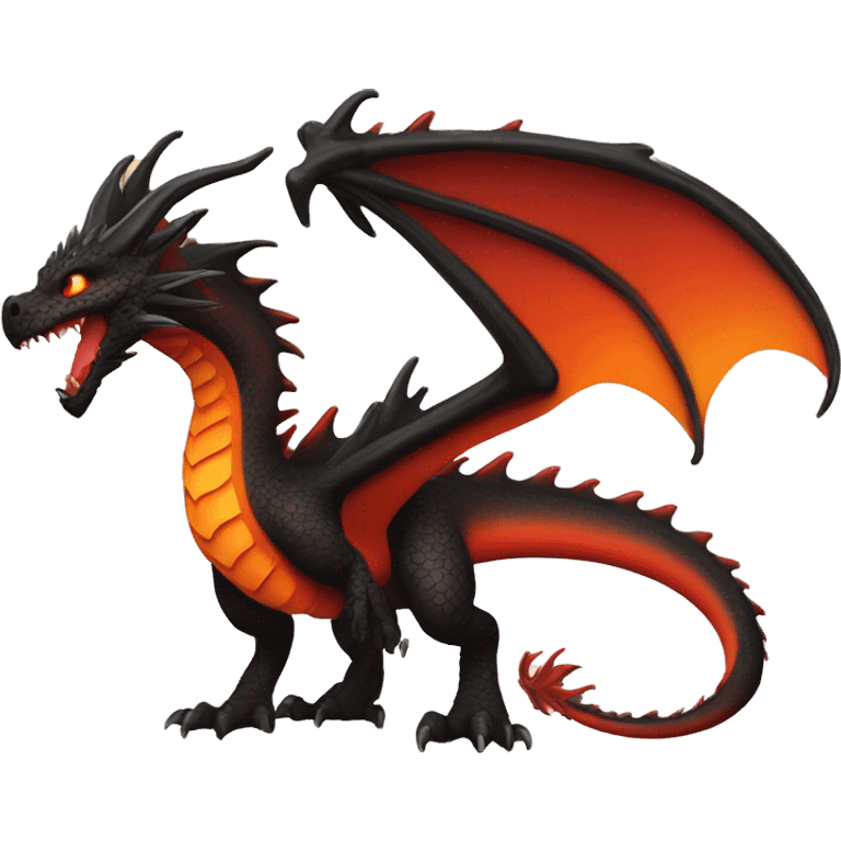  Legendary Cool Edgy Brown-Black-Red-Orange-gradient Volcano Dragon emoji