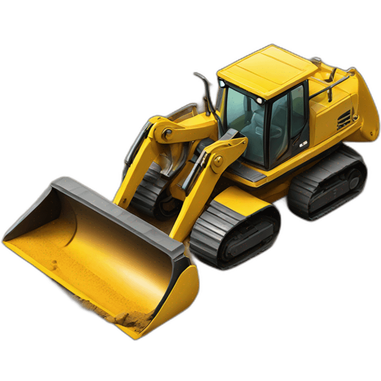 yellow excavator digging a hole into the ground emoji