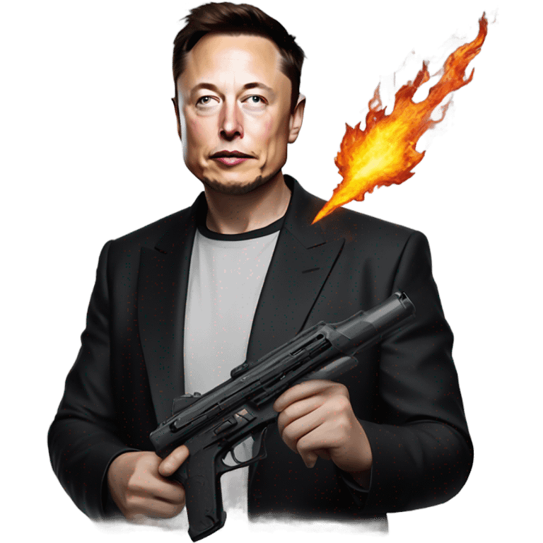 Elon Musk Holding Fire Gun emoji