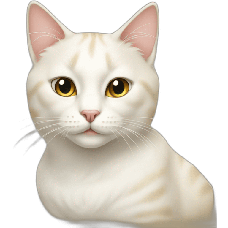 white and cream cat emoji