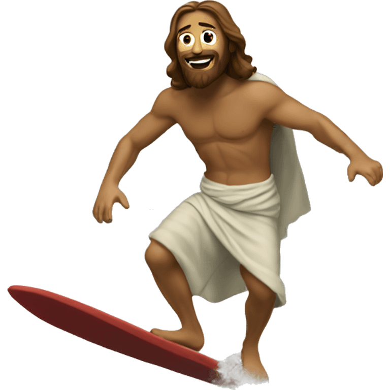 Jesus surfing emoji