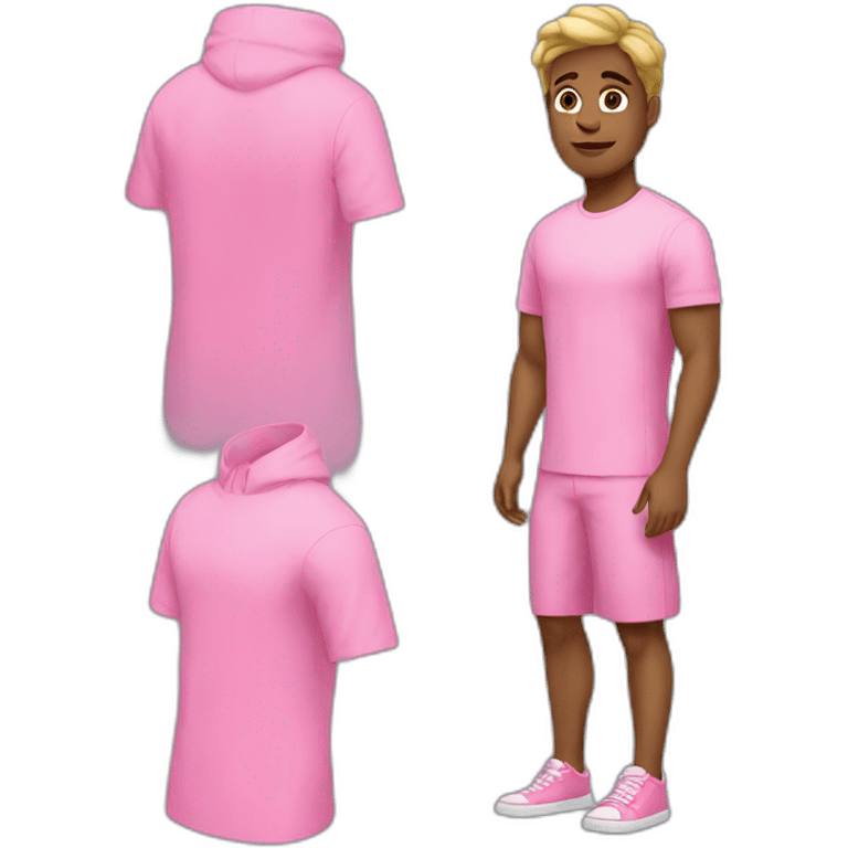 ken in pink dress full body emoji