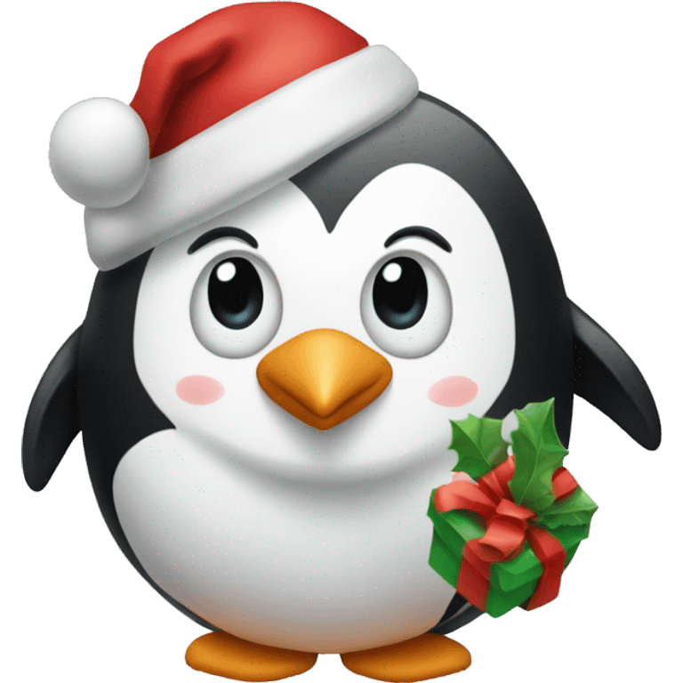 Christmas penguin emoji