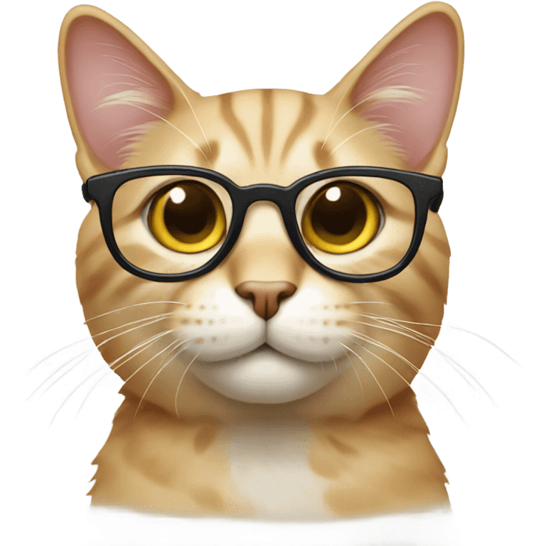 Cat wearing glasses emoji