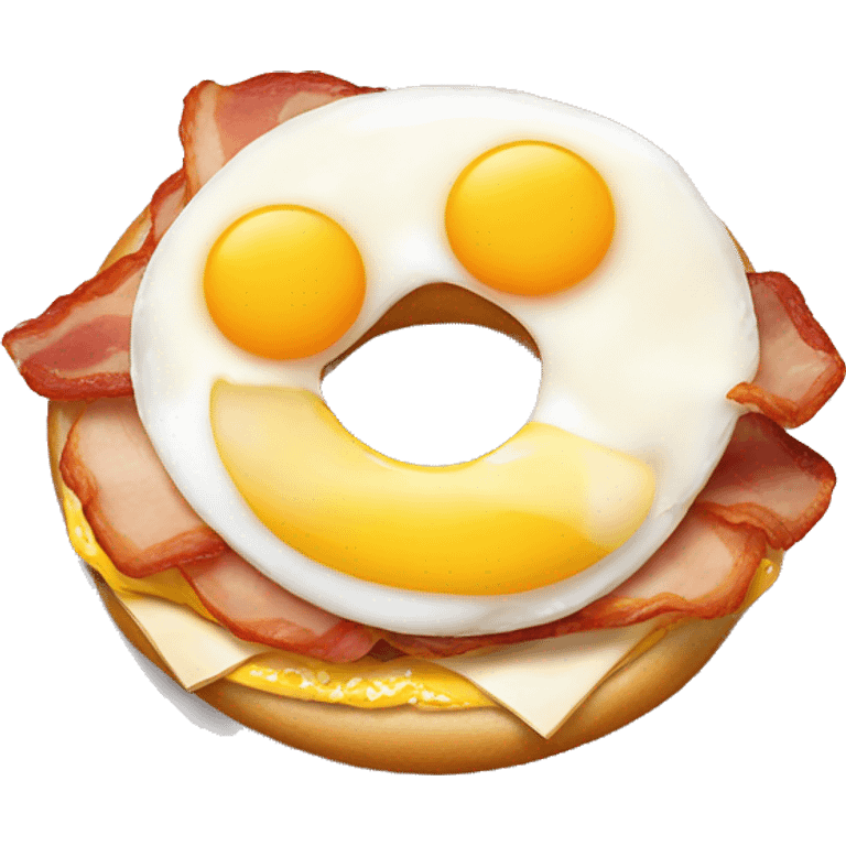 Bacon egg and cheese on an everything bagel emoji