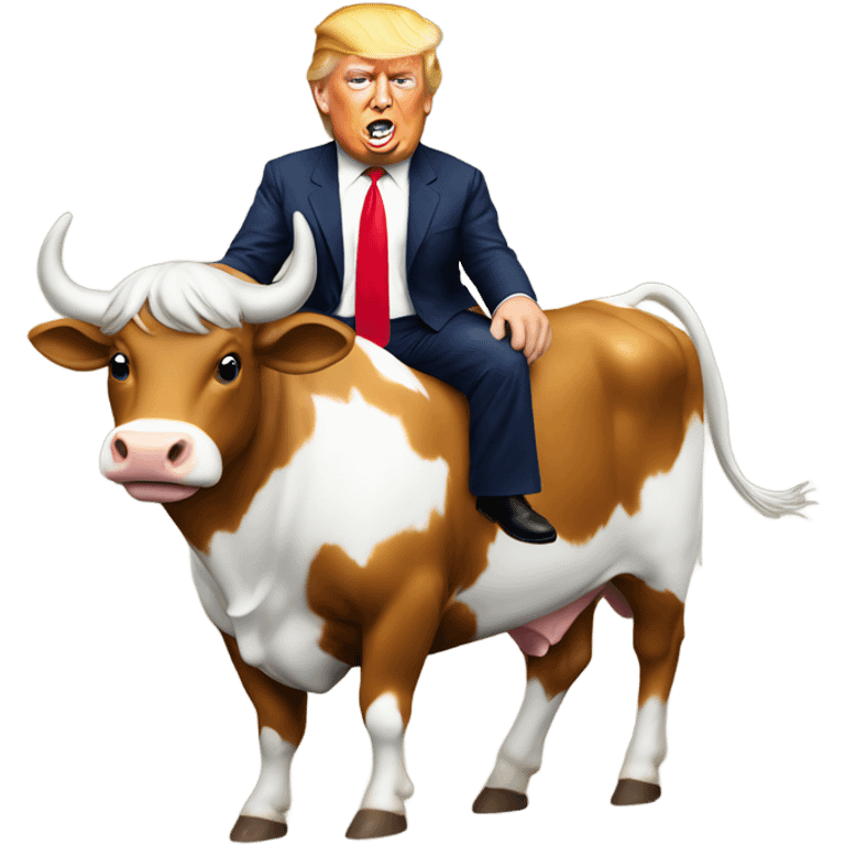 Donald trump on a bull emoji