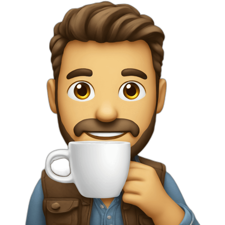 satisfied developer with coffe mug emoji