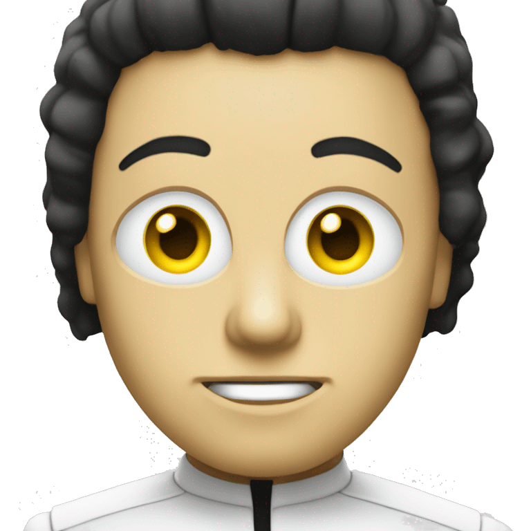 Data the white android with yellow eyes and black hair from Star Trek emoji