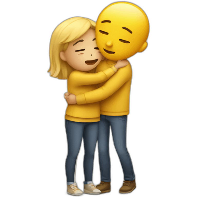 friend comforting friend yellow emoji