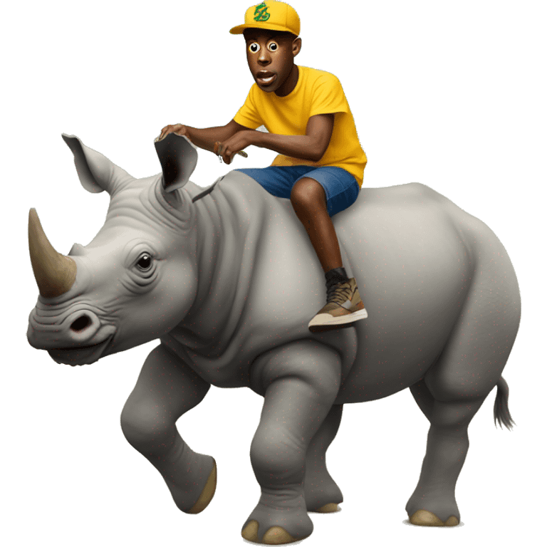 Tyler the creator riding a rhino  emoji