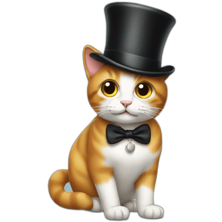 Cat with a top hat emoji