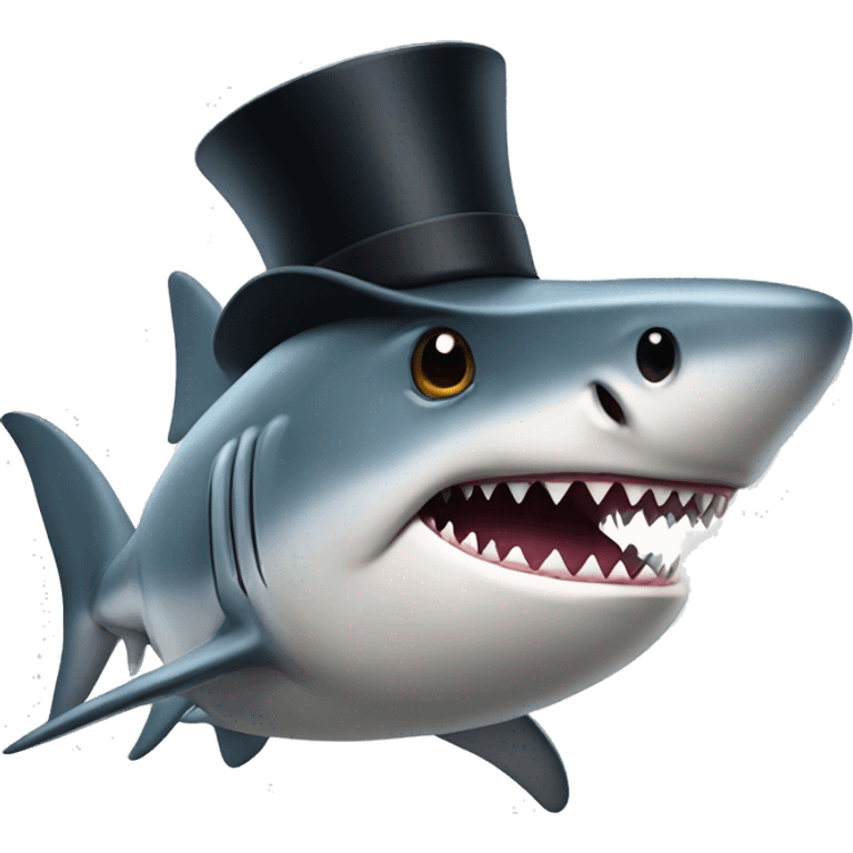 shark with tophat emoji