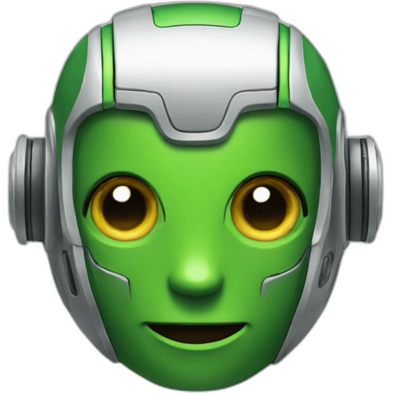 Chat bot green and looks like robot emoji