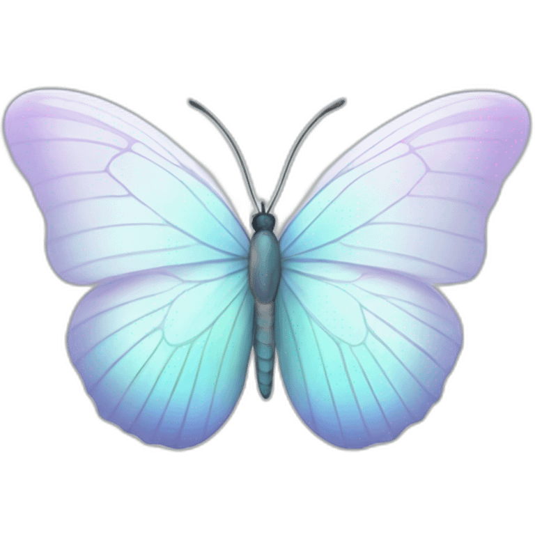 Pastel white iridescent butterfly emoji