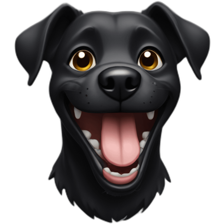 laughing-black-dog emoji