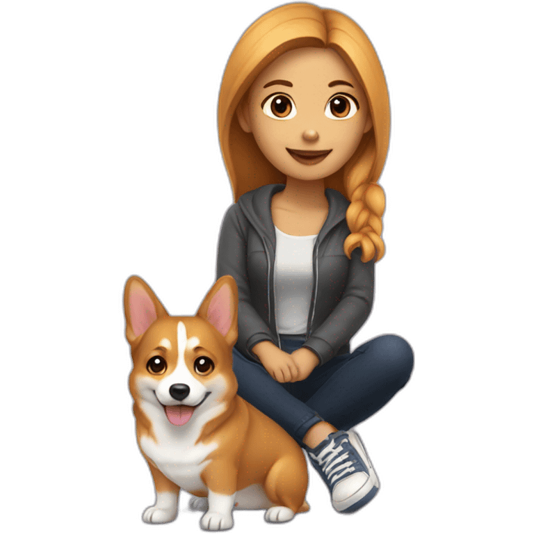 mobile girl mim with corgi emoji