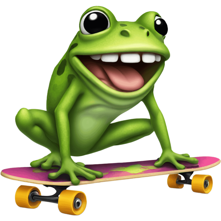 Frog on a skateboard  emoji